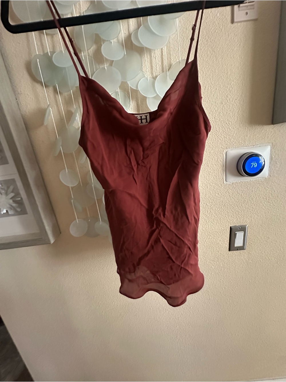 Haute Hippie Silk Cowl Neck Camisole Rust, Sz Sm